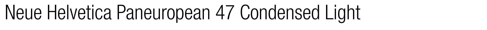Neue Helvetica Paneuropean 47 Condensed Light image